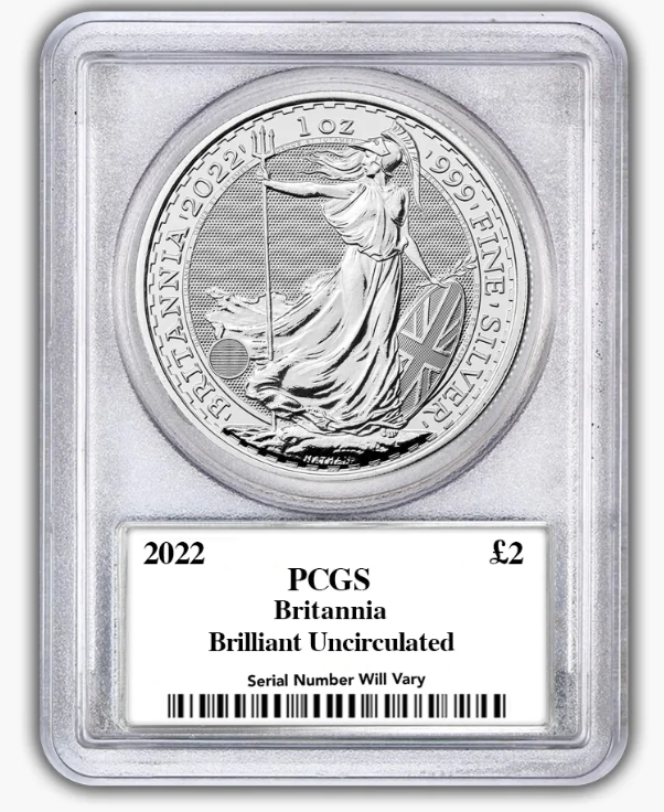 2022 Britannia 1 oz Silver - PCGS Queen Elizabeth Memoriam Label