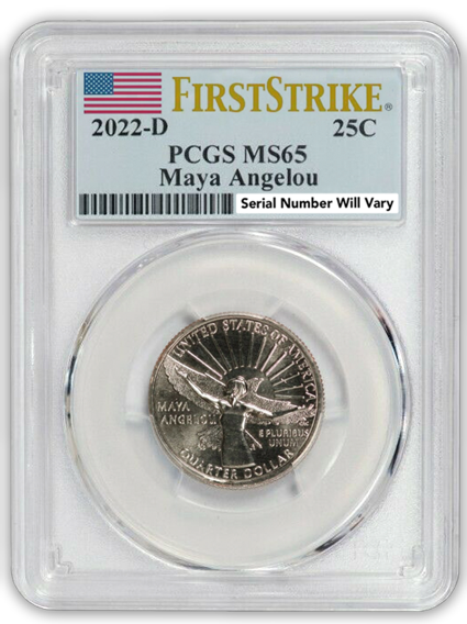 2022 American Women Quarter P/D/S 3 pc Set - PCGS MS65 First Strike - Maya Angelou