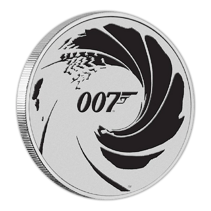 2022 James Bond "No Time to Die" Black Logo 1 Oz Silver - Perth Mint - Business Strike
