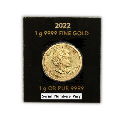 2022 Maplegram 1 gram .9999 Fine Gold - Royal Canadian Mint