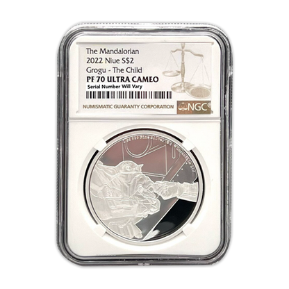 2022 Niue Star Wars -The Mandalorian Grogu The Child - 1oz Silver NGC PF 70  UCAM