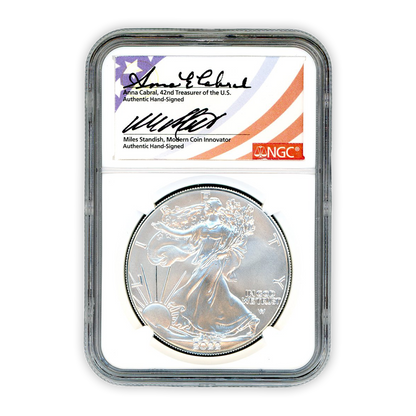 2022 W Burnished Silver Dollar Eagle - 1st Day of Issue - NGC MS70