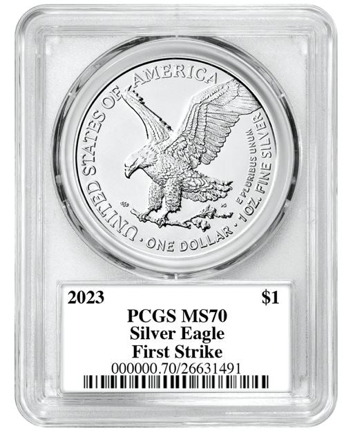 2023 Silver Eagle - Business Strike - PCGS MS70 FS First Strike Emily Damstra Label