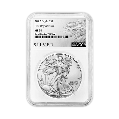 2022 Silver Eagle - Business Strike - Type 2 - NGC MS70 FDOI First Day of Issue Walking Liberty Label