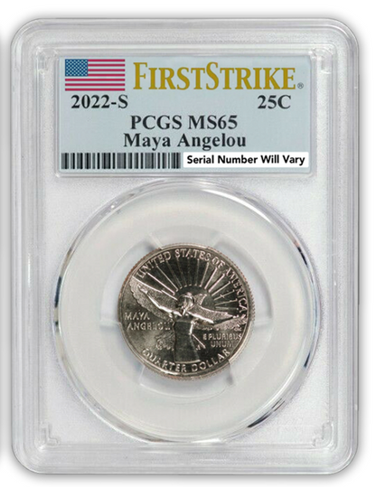 2022 American Women Quarter P/D/S 3 pc Set - PCGS MS65 First Strike - Maya Angelou