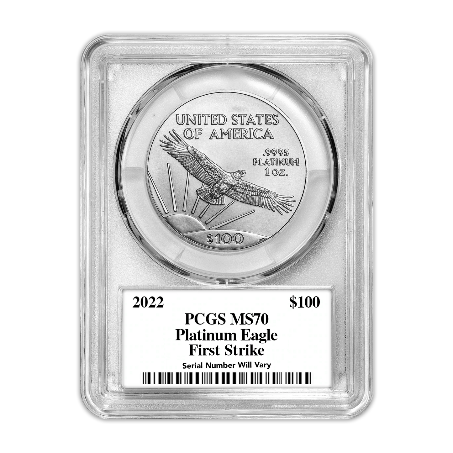 2022 $100 Platinum Eagle -1oz - PCGS MS70 First Day of Issue Trumans Triumph Label