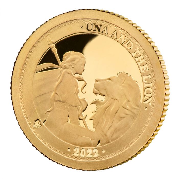 2022  St Helena Una and Lion 1/2 gram .9999 Gold Proof Coin