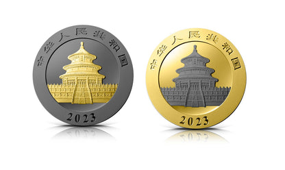 2023 China Panda 2 pc Premium Set - Black Ruthenium & Gold Enhanced