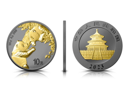 2023 China Panda 2 pc Premium Set - Black Ruthenium & Gold Enhanced