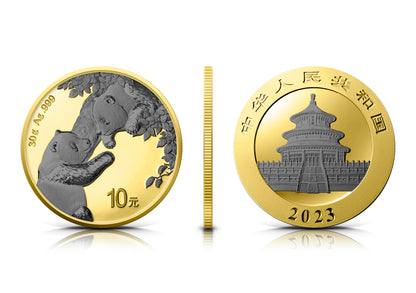 2023 China Panda 2 pc Premium Set - Black Ruthenium & Gold Enhanced