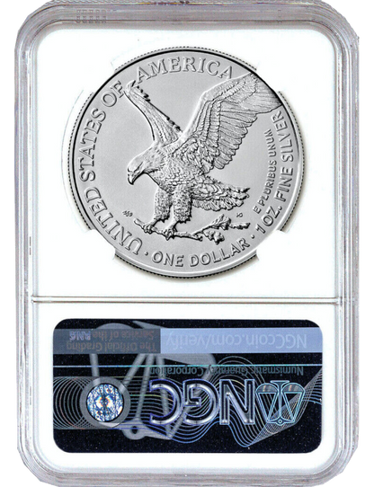 2023 Silver Eagle - NGCX MS10 First Day of Issue Gaudioso Signature Label