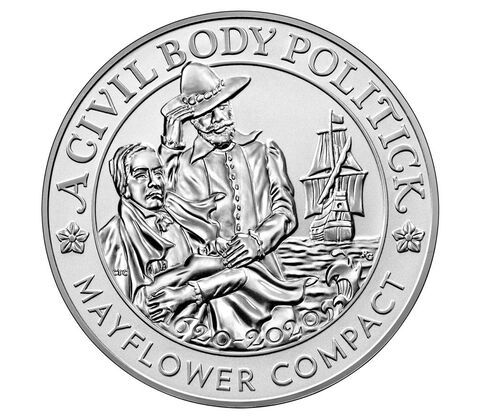 Mayflower 400th Anniversary Silver Reverse Proof Medal