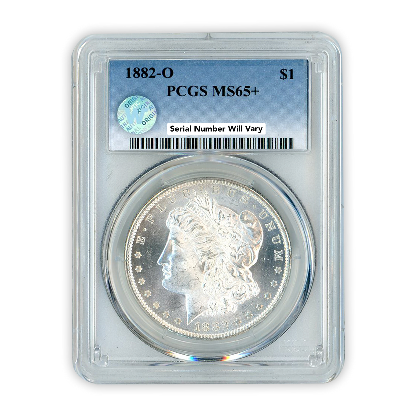 1882 Morgan Silver Dollar New Orleans PCGS MS65+ Sight White