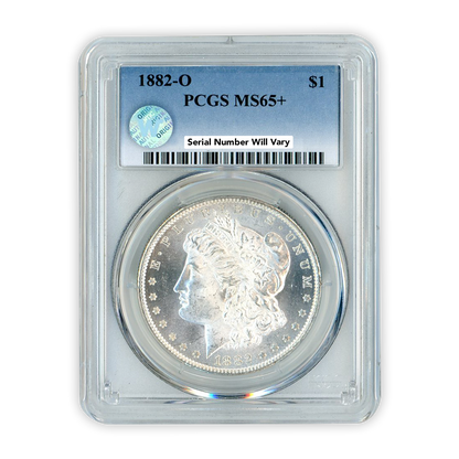 1882 Morgan Silver Dollar New Orleans PCGS MS65+ Sight White