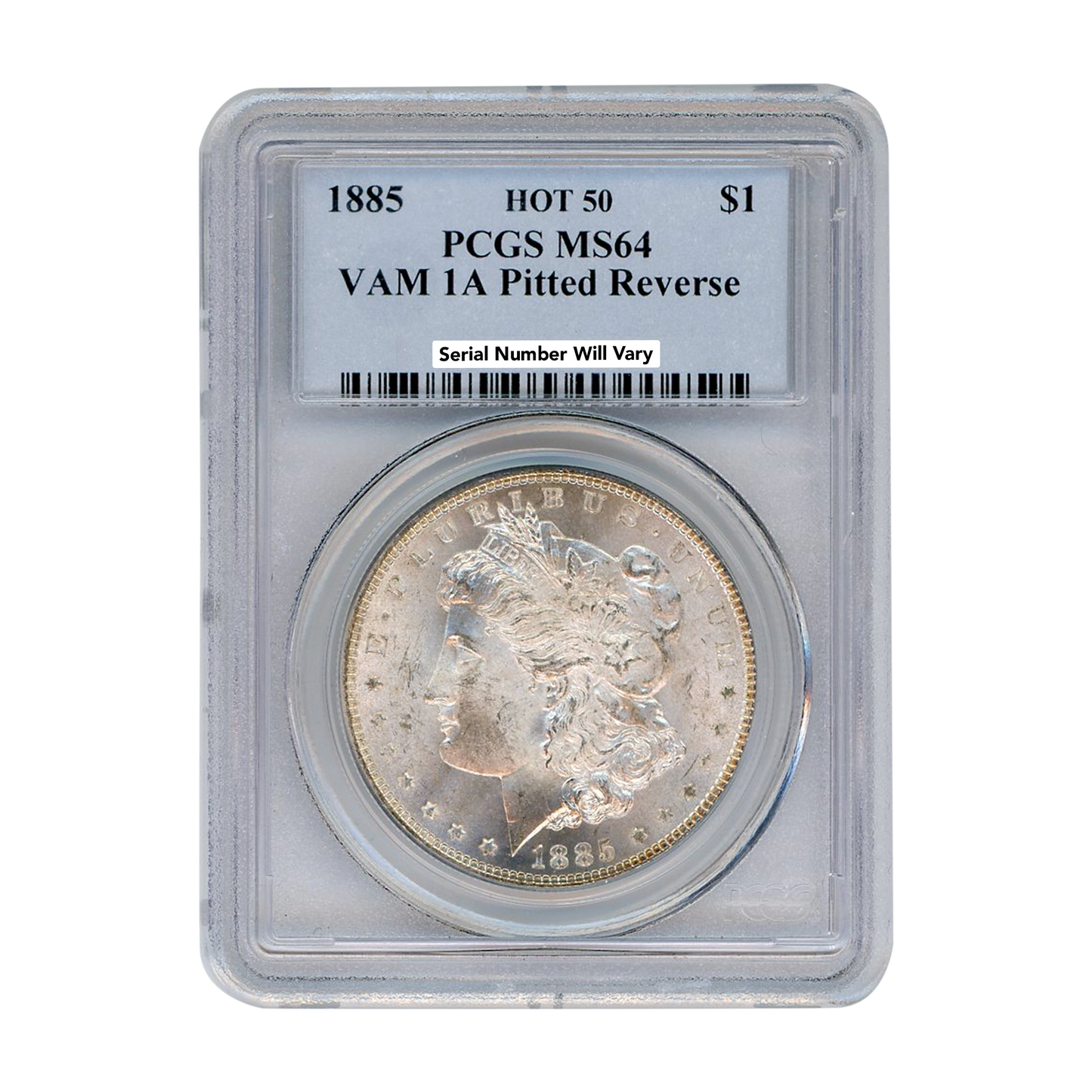 1885 Morgan Silver Dollar Philadelphia - VAM 1A Pitted Reverse -  PCGS MS 64