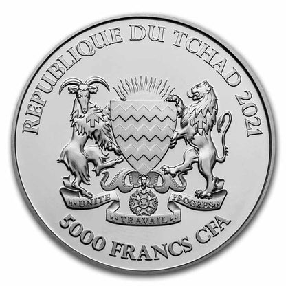 2021 Republic of Tchad - Mandala Warthog -  1 Oz silver