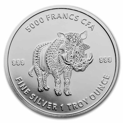 2021 Republic of Tchad - Mandala Warthog -  1 Oz silver