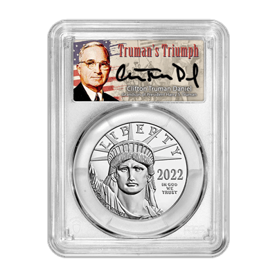 2022 $100 Platinum Eagle -1oz - PCGS MS70 First Day of Issue Trumans Triumph Label