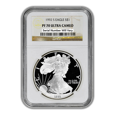 1992 Silver Dollar Eagle NGC PF70