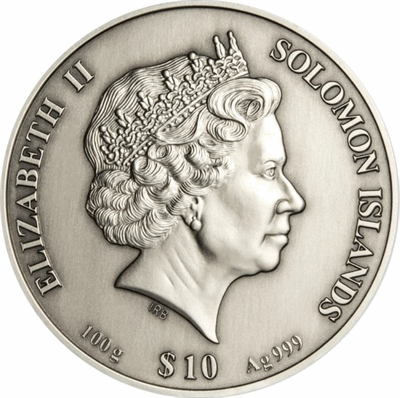 2022 Solomon Island 100 Gram Versailles Silver Antique-Finish