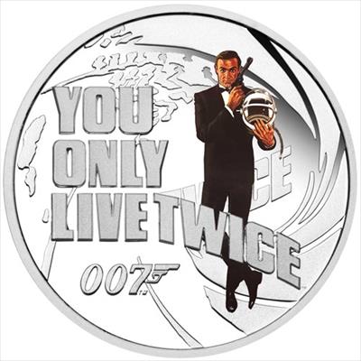 2021 James Bond You Only Live Twice  Coloured Coin  1/2 oz Silver Proof