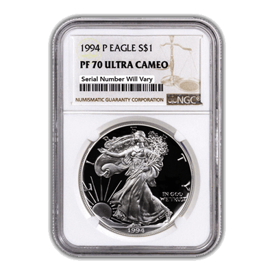 1994 Silver Eagle NGC PF70