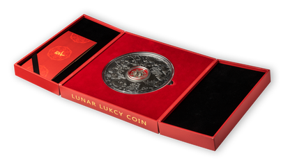 Lunar Lucky Coin -  Removable Inlay and Enamel - 500g Silver