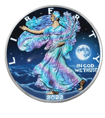 2022 Night Time Silver Eagle1 Oz Silver - Icon Mint Special Edition