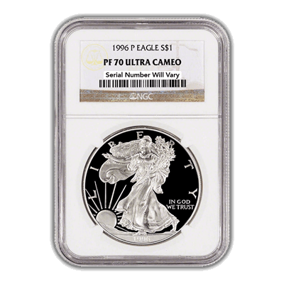 1996 Silver Dollar Eagle NGC PF70