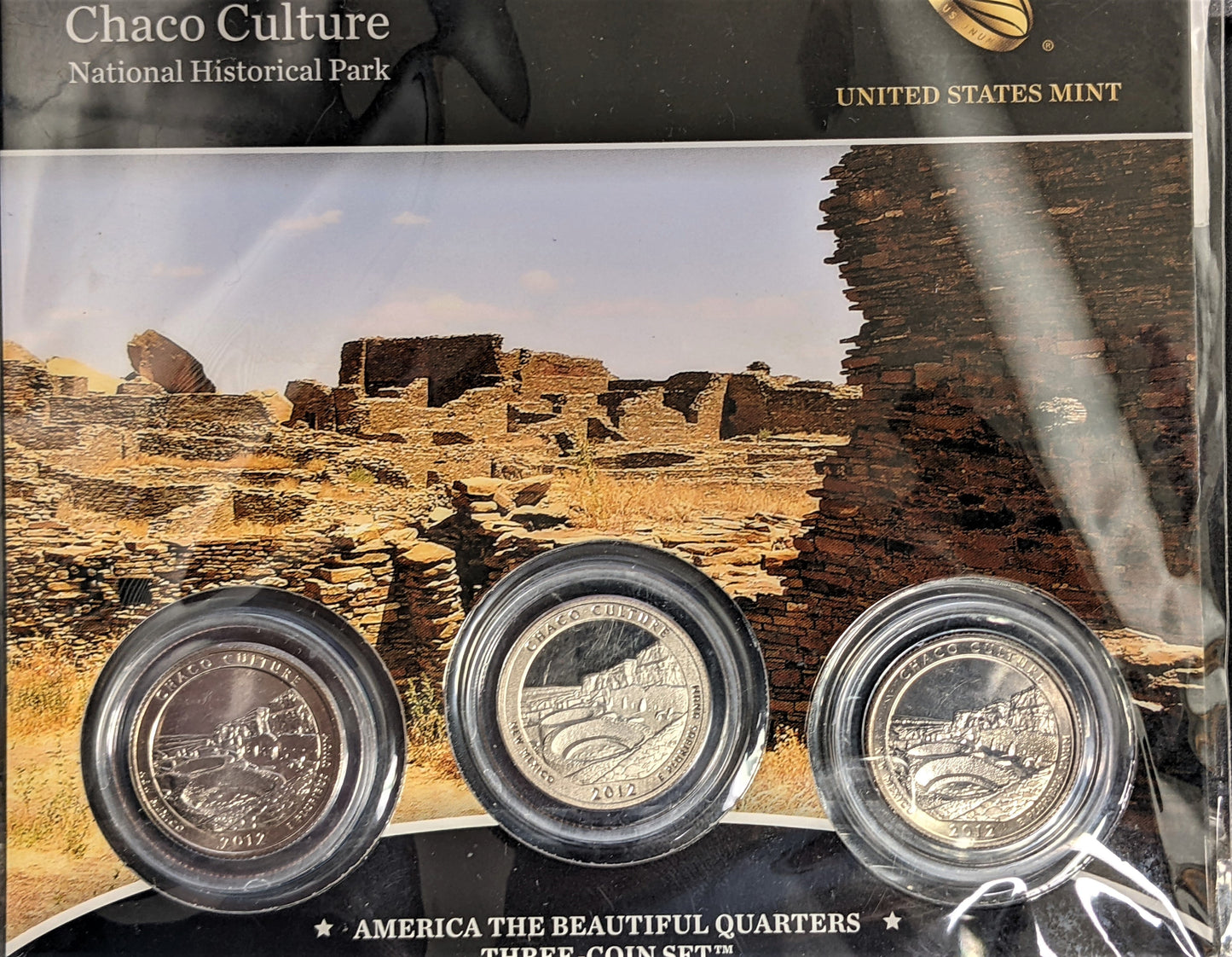 America The Beautiful Quarters - National Historic Park Chaco Culture - Three Coin Set