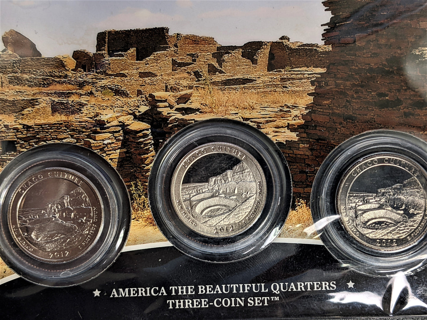 America The Beautiful Quarters - National Historic Park Chaco Culture - Three Coin Set