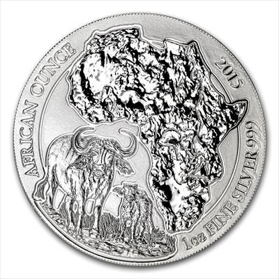 2015 Cape Buffalo 1 Oz Silver - Rwanda - Brilliant Uncirculated