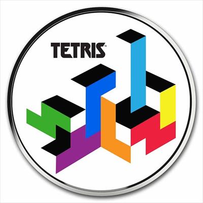 2021 Tetris -Tetrimino Blocks - 1oz .999 Silver Coloured Round