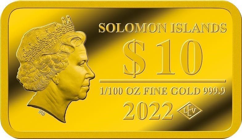 2022 Solomon Islands Ras Abu Aboud Stadium 1/100 Gold Prooflike