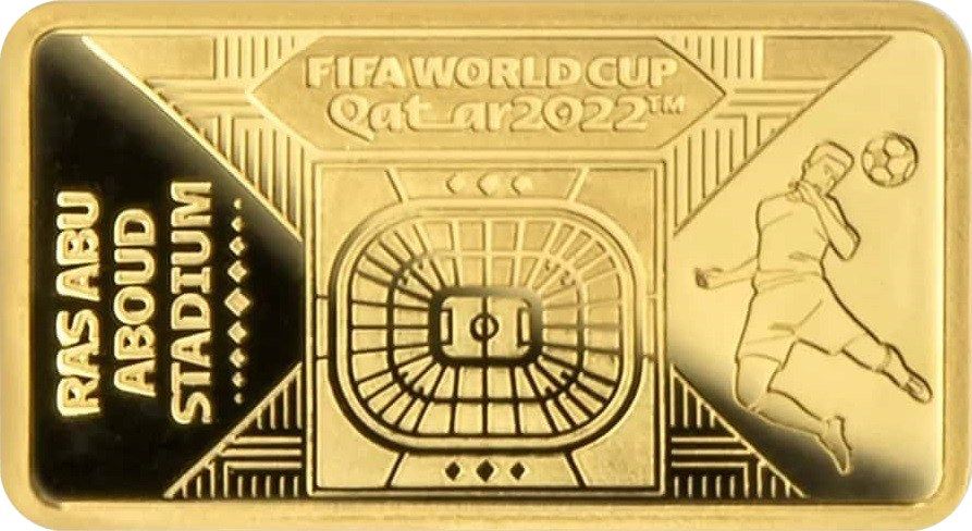 2022 Solomon Islands Ras Abu Aboud Stadium 1/100 Gold Prooflike