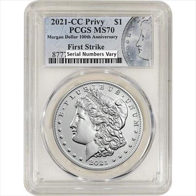 2021 Morgan Silver Dollar - Carson City PCGS MS70 FS First Strike