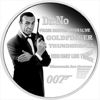 2021 Proof Colorized James Bond Legacy Sean Connery   1 oz Silver Coin
