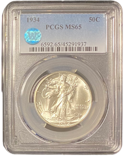 1934 Walking Liberty Silver Half Dollar - PCGS MS65 Sight White