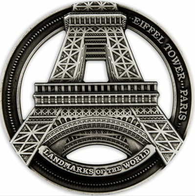 2022 LANDMARKS OF THE WORLD- Effel Tower - NZD Iron Coin