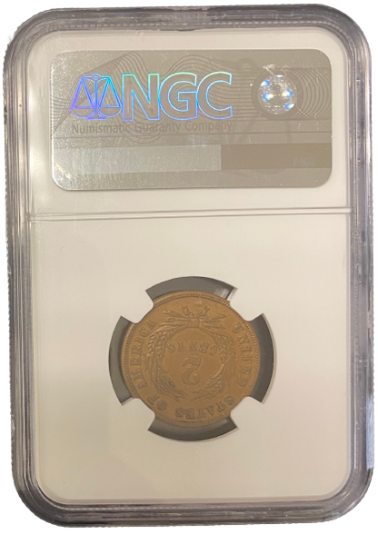 1864 Two Cent Piece - Small Motto - NGC MS61BN