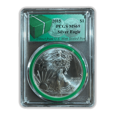 2015 American Silver Eagle - Business Strike - PCGS MS69 Monster Box Label