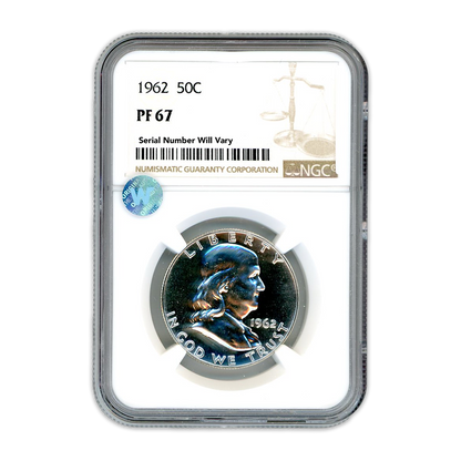 1962 Franklin Silver Half Dollar - NGC PF67 Sight White