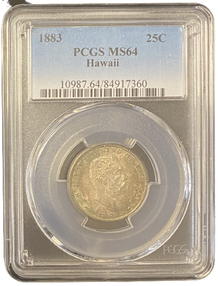 1883 Hawaii Quarter - PCGS MS64