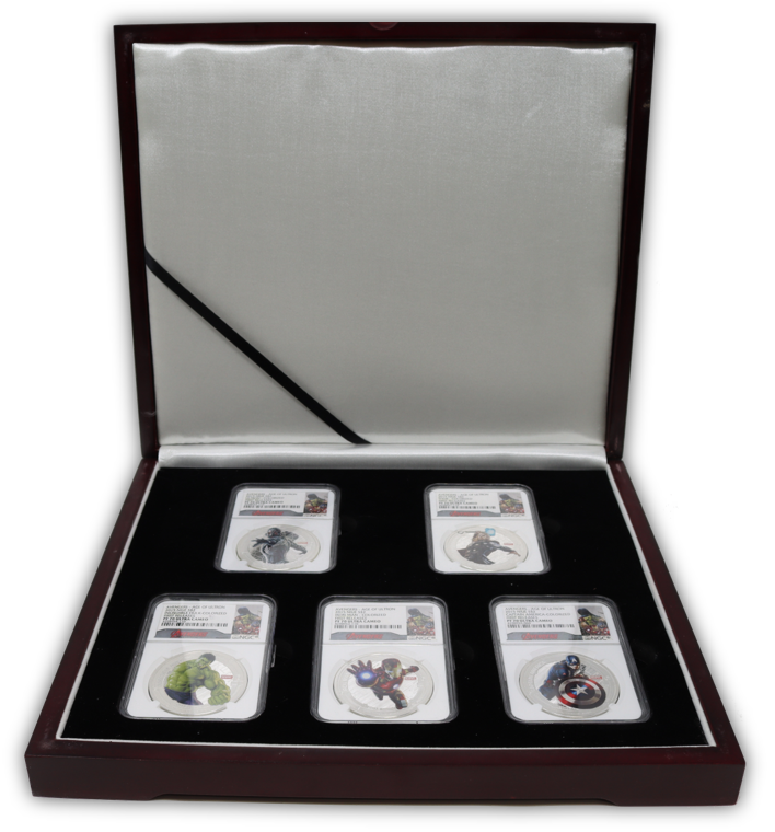 2015 Avengers 1 Oz Silver 5 Coin Set - NGC PF70 First Release