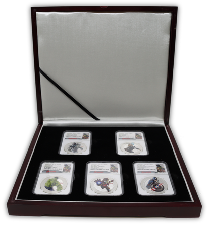 2015 Avengers 1 Oz Silver 5 Coin Set - NGC PF70 First Release