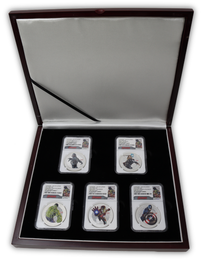 2015 Avengers 1 Oz Silver 5 Coin Set - NGC PF70 First Release