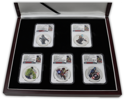 2015 Avengers 1 Oz Silver 5 Coin Set - NGC PF70 First Release