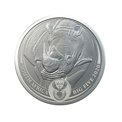2020 Big Five Rhino - 1 Oz Silver - South African Mint - Brilliant Uncirculated