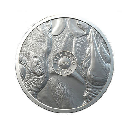 2020 Big Five Rhino - 1 Oz Silver - South African Mint - Brilliant Uncirculated