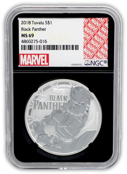 2018 Black Panther 1 Oz Silver - NGC MS69 Black Core